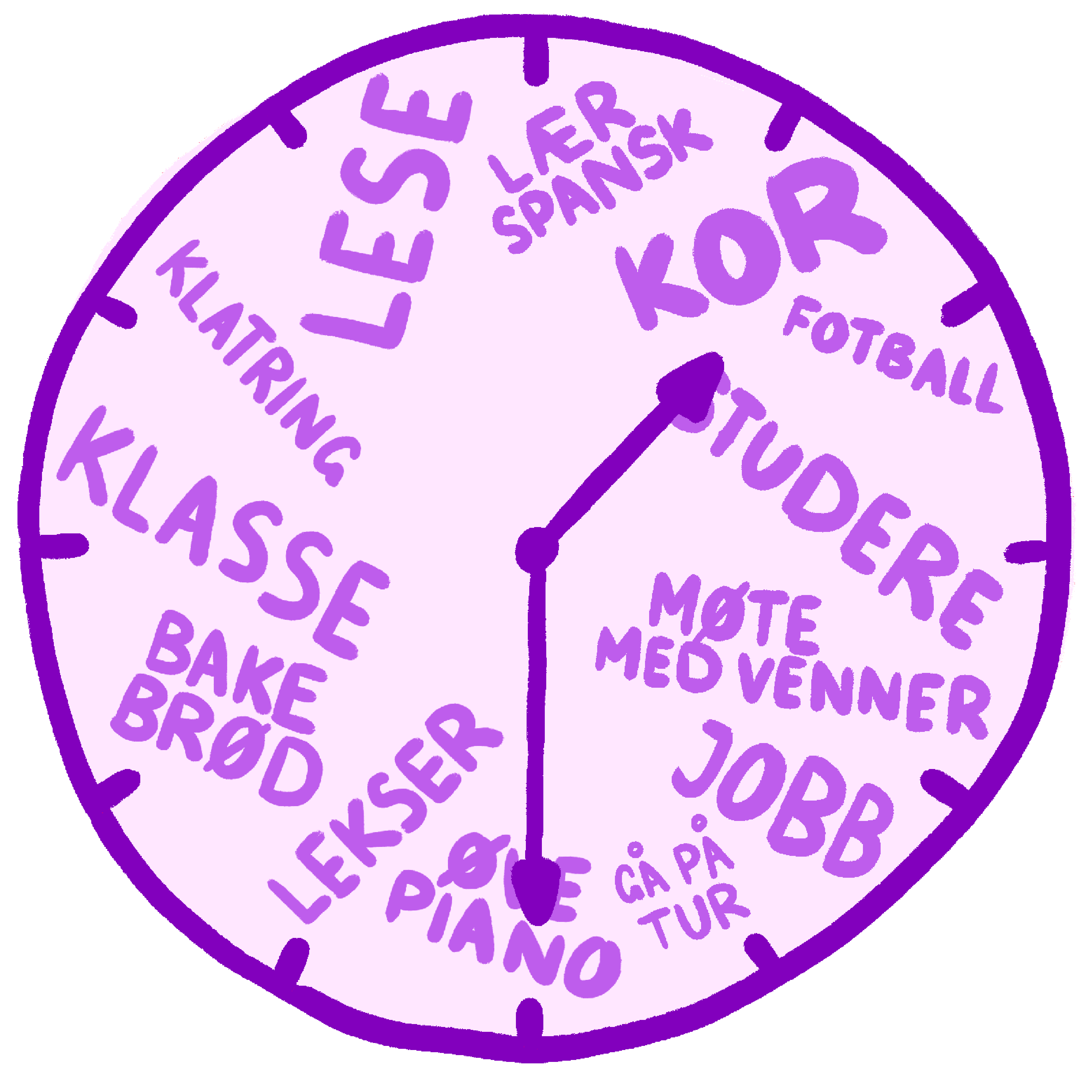 Klokke. Illustrasjon. 